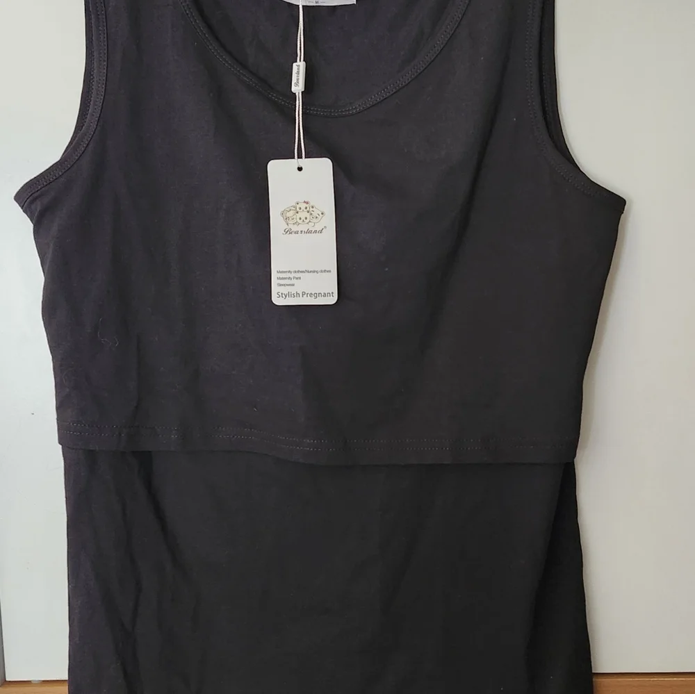 NWT-2 BEARSLAND Stylish Pregnant Maternity Nursing Tank Tops. Black&Blue. Medium - Picture 11 of 16